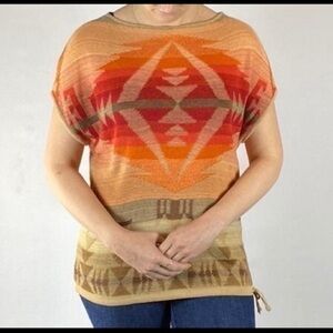 Ralph Lauren Southwest Tie Waist Boatneck Sweater